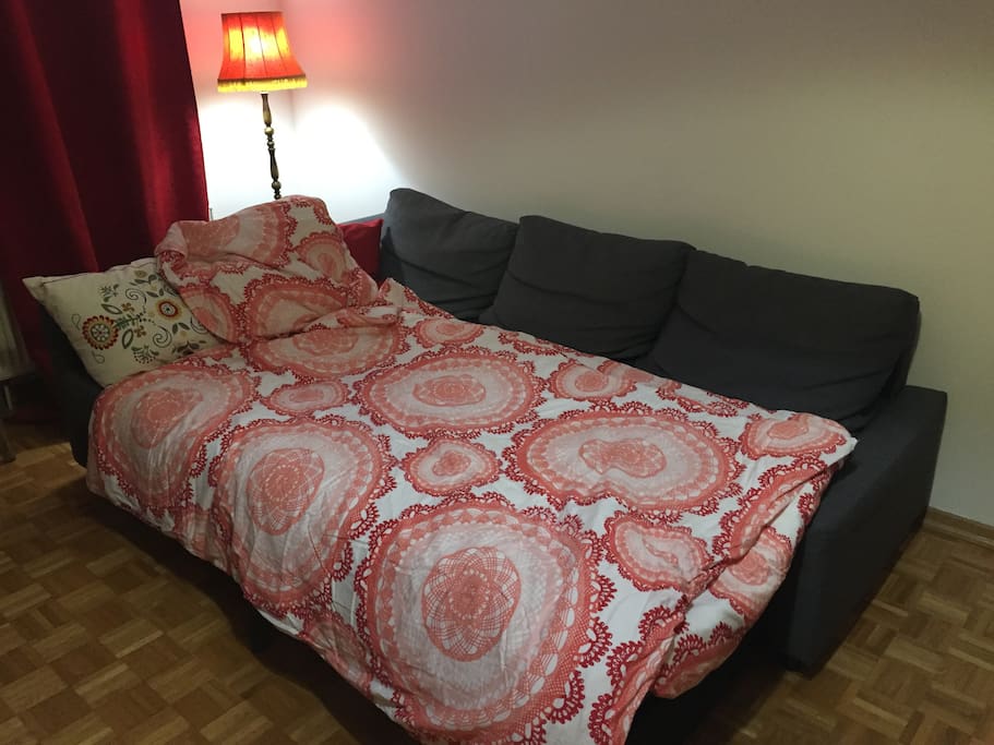 Sofa pulls out into a bed