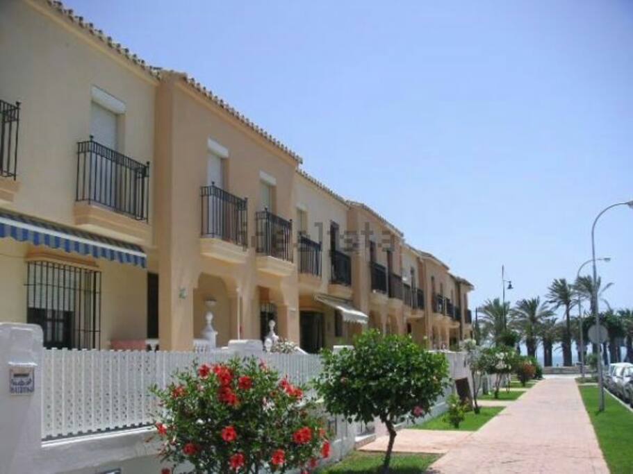 view of the street from the entrance of the house...we can see the beach
