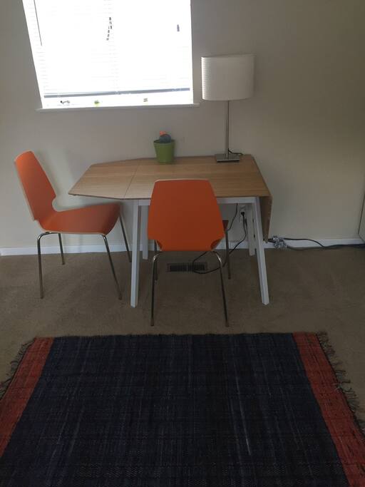 Dining table in living area