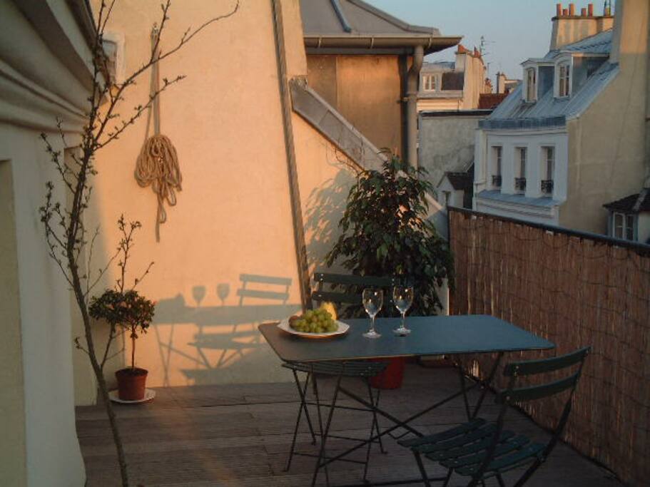 terrace at sundown