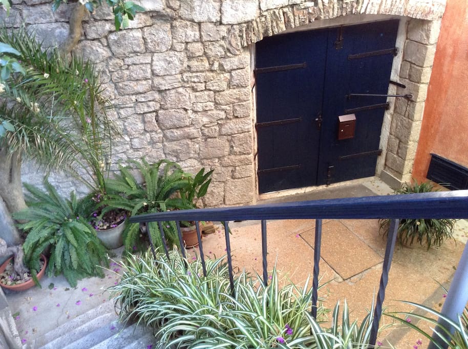 the main entrance from the alley