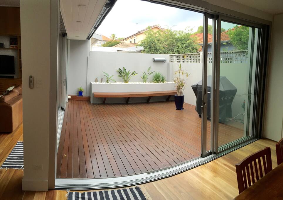 Outdoor entertainment area.