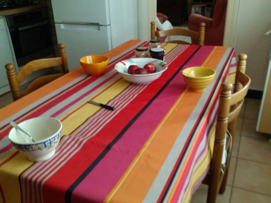 cuisine où vous prendrez le petit déjeuner.