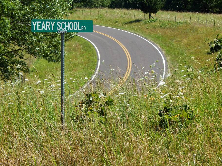 from Hwy M, a right turn onto Yeary School Road