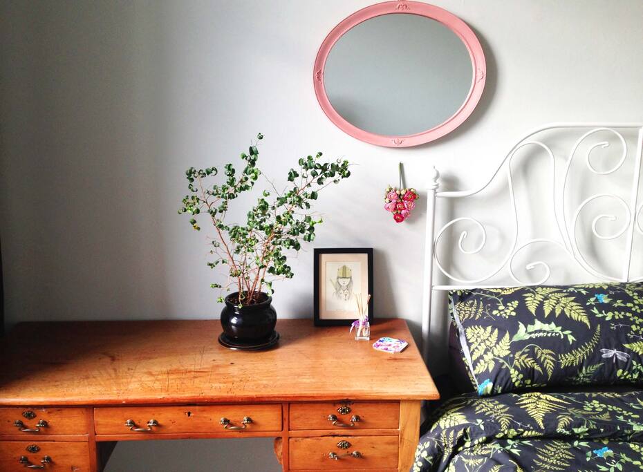In the guest bedroom