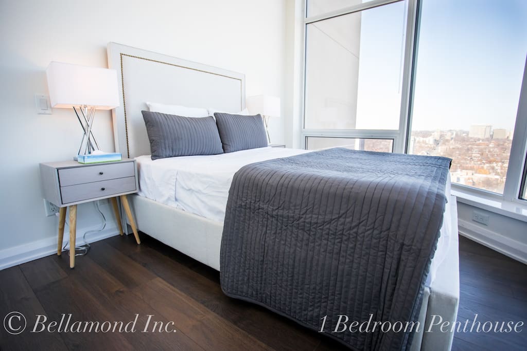 Bedroom equipped with a top of the line pillow top bed