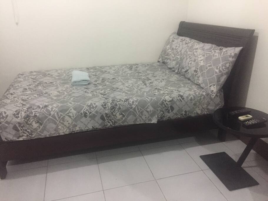 Comfortable inner spring mattress. All linen and towels provided.