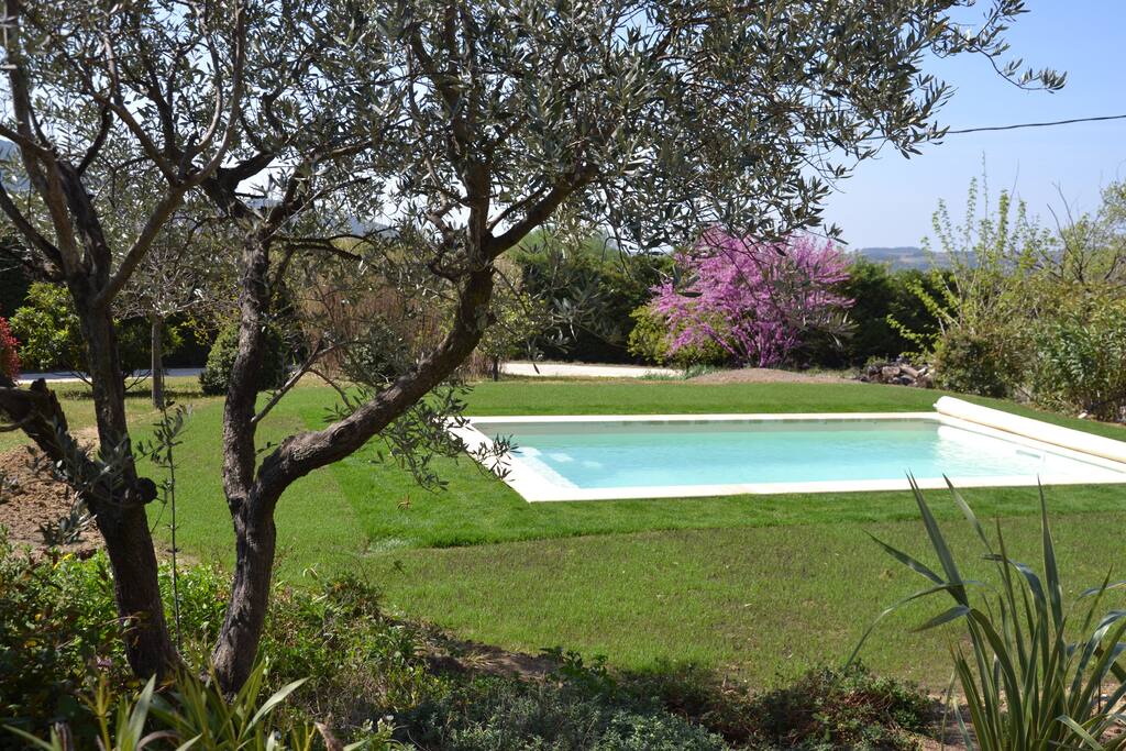 Vue sur la piscine - côté sud