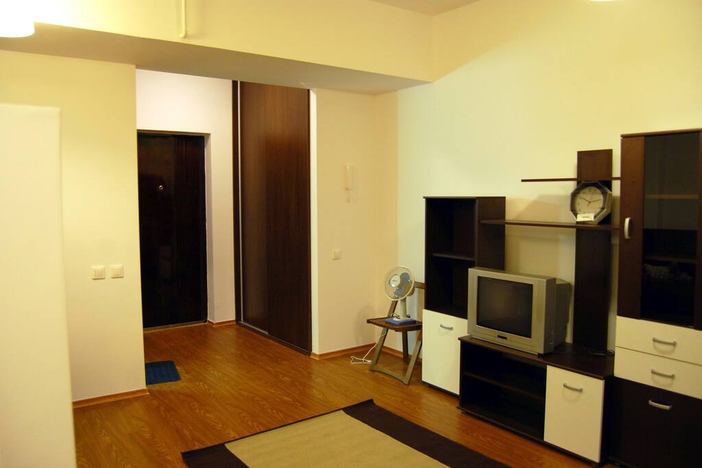 hallway with large wardrobe