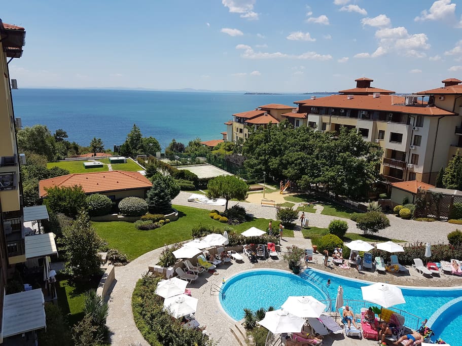 The view from our apartment to the Black Sea