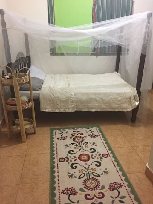 The master bedroom has a full size bed, ample closet space and its own bathroom.