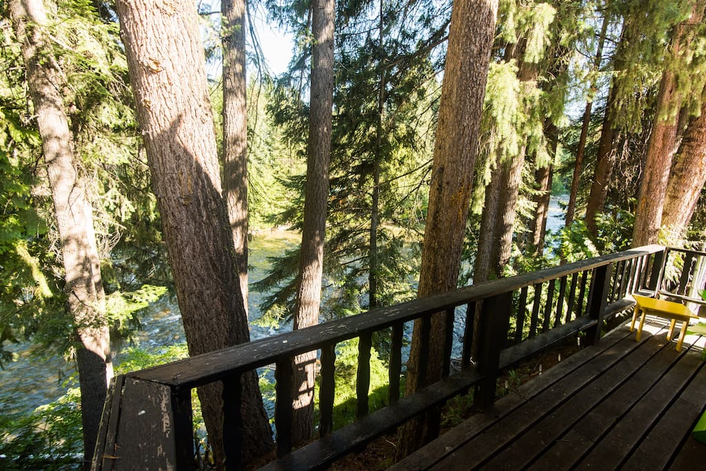 view of the chiwawa river from the back deck