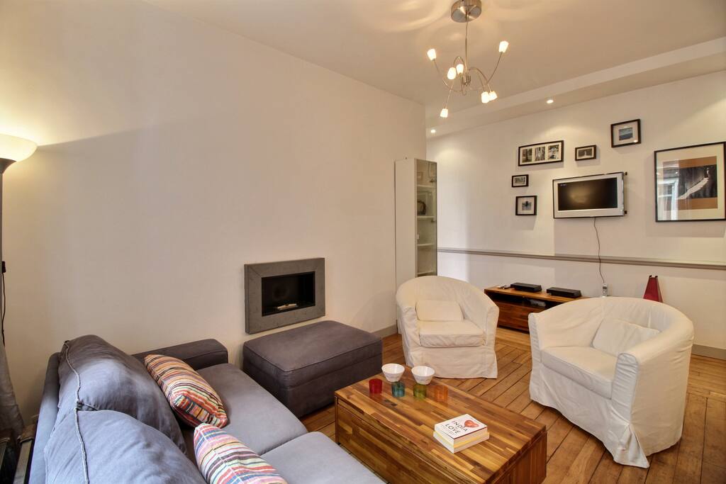 Living room with sofa and TV