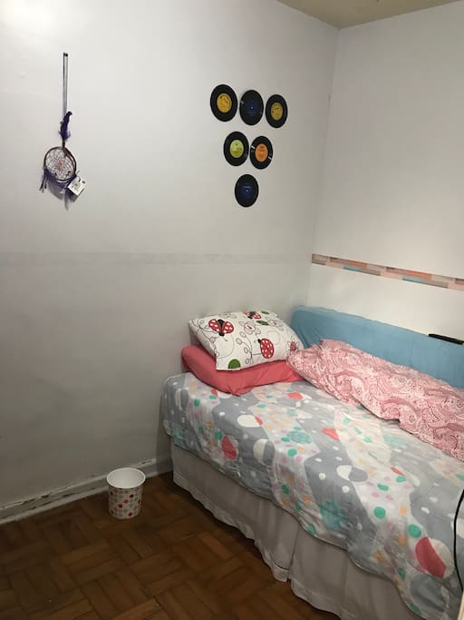 The room, it looks small but is perfect for someone who is just looking for a place to rest