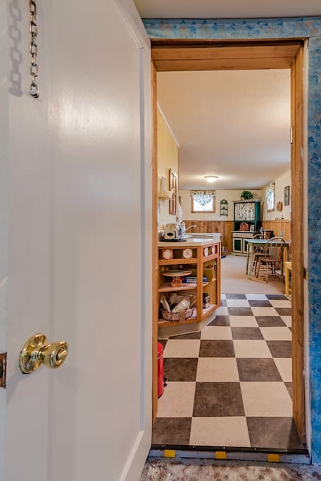 Enter in and seven steps down, then seven steps to your left, open the door and be transported back seven decades to the 1940s, complete with delivery of a newspaper from the era!