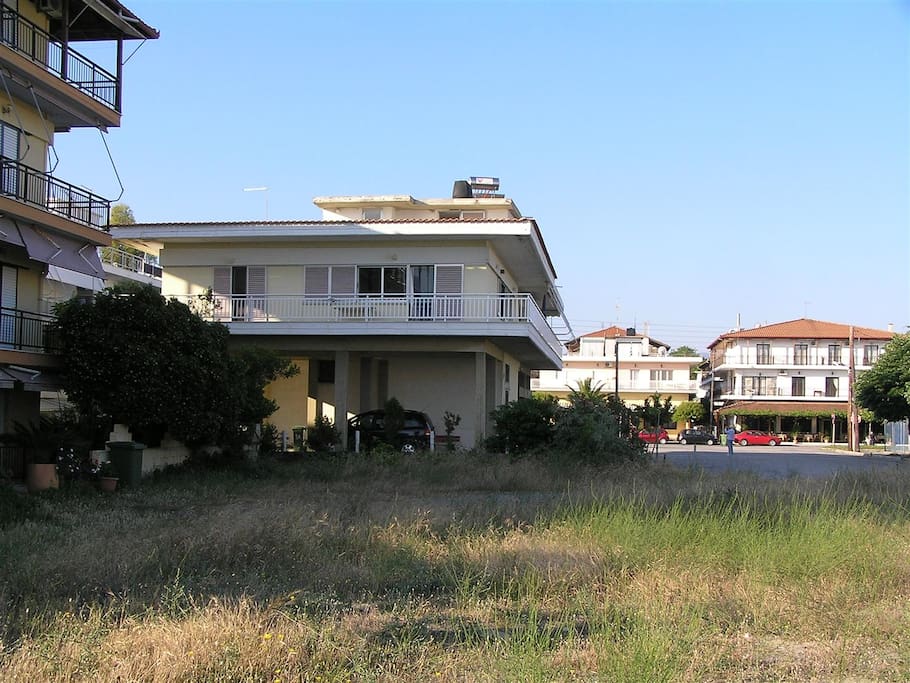 The house as seen from the beach and boulevard