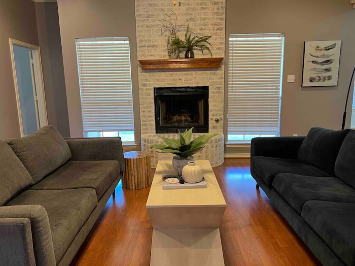 Enjoy the cozy living room and watch movies with 50" Roku Smart TV