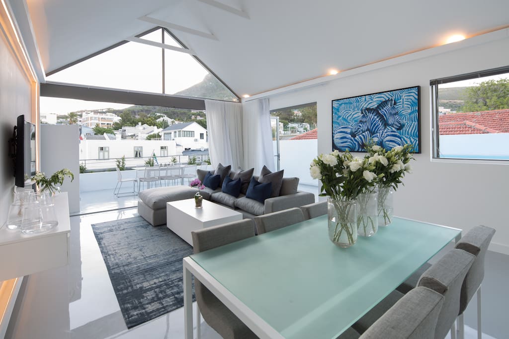 Upstairs open plan living area