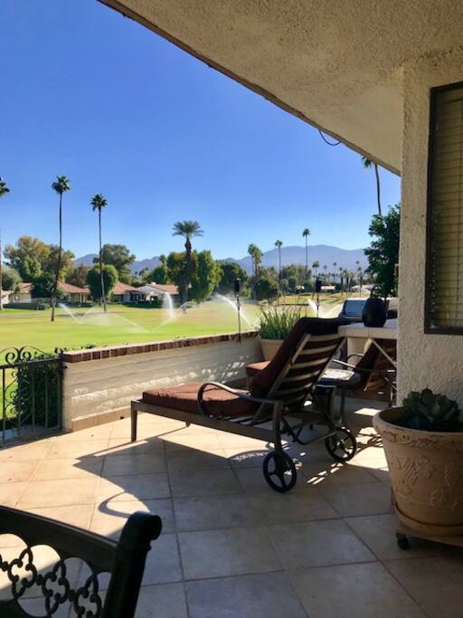 Watch the golfers go by your unit.