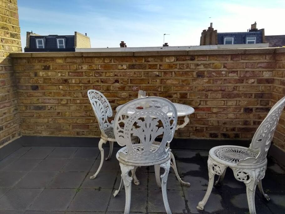 Balcony with table and chairs (perfect for breakfast outdoors)
