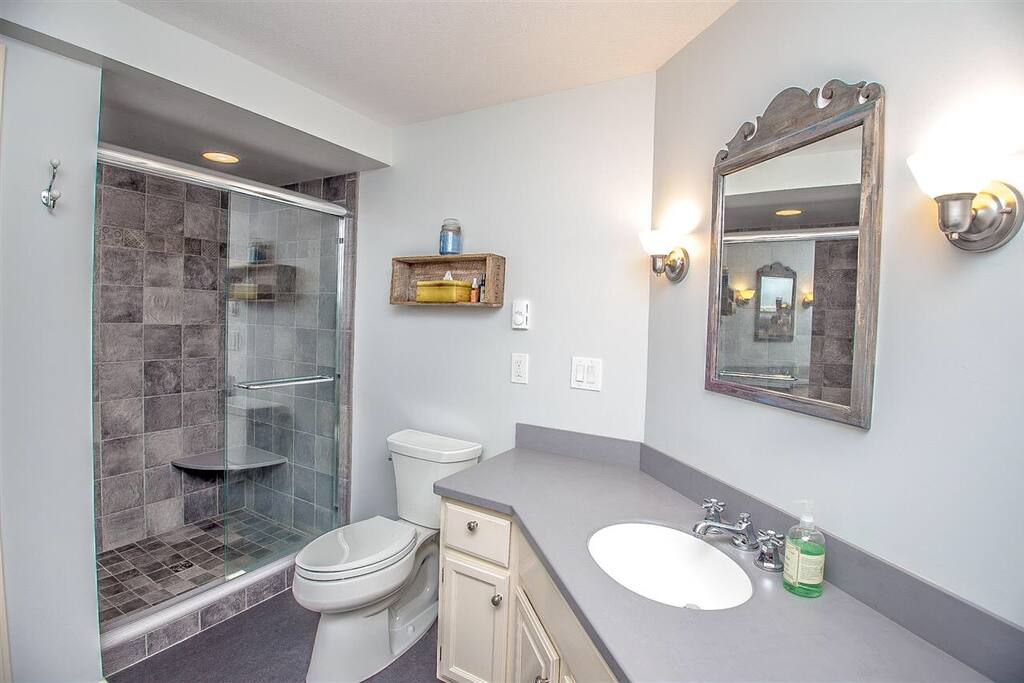 Radiant heated floors.