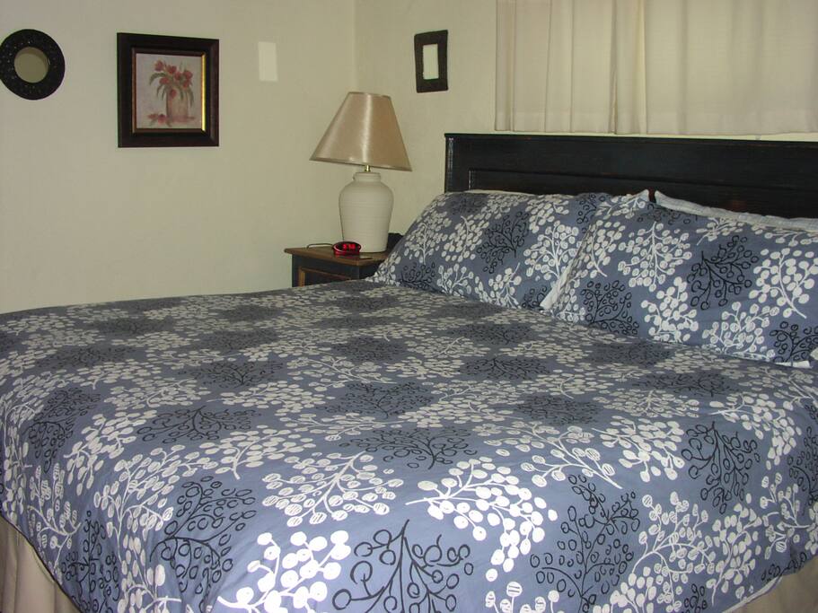 You'll sleep well in this VERY comfy KING bed