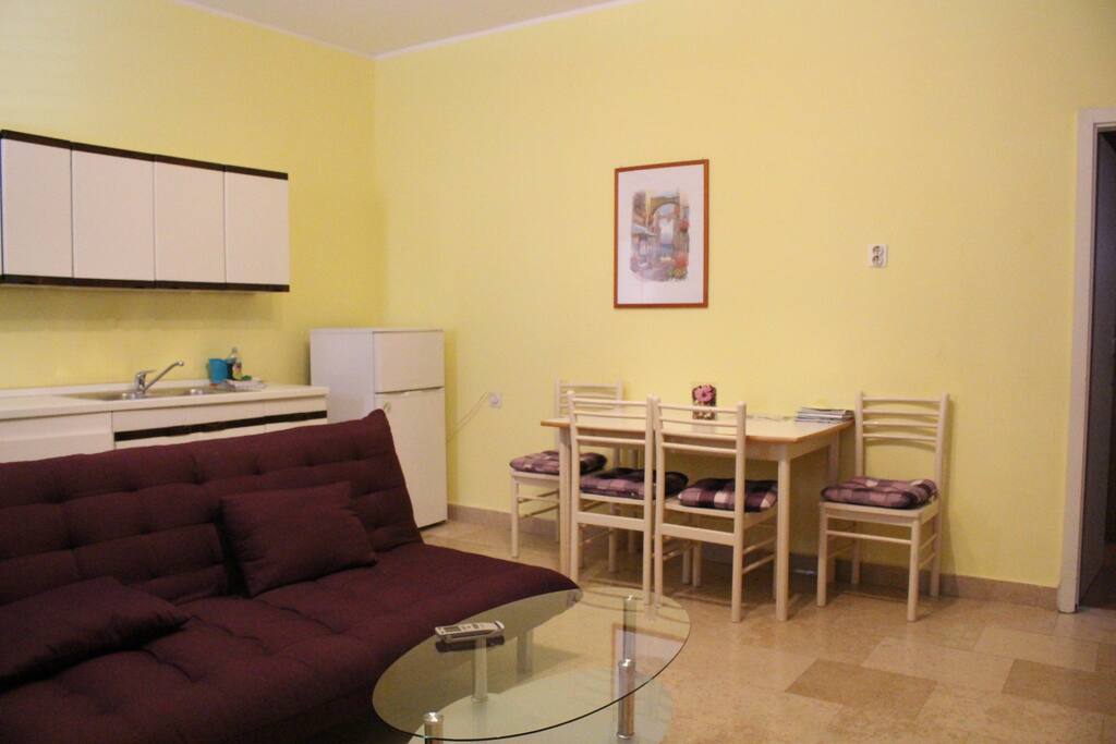 Living room and the kitchen