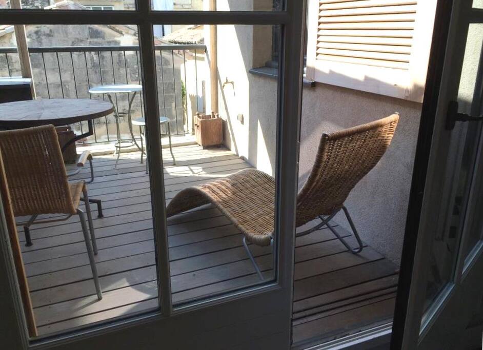 La terrasse vue depuis la chambre