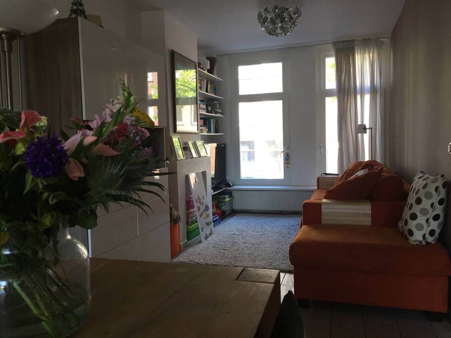 Living room with TV and kids games