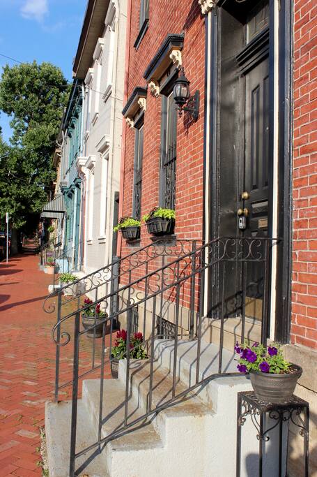 The entrance is well lit and on-street parking usually available directly in front of the house.