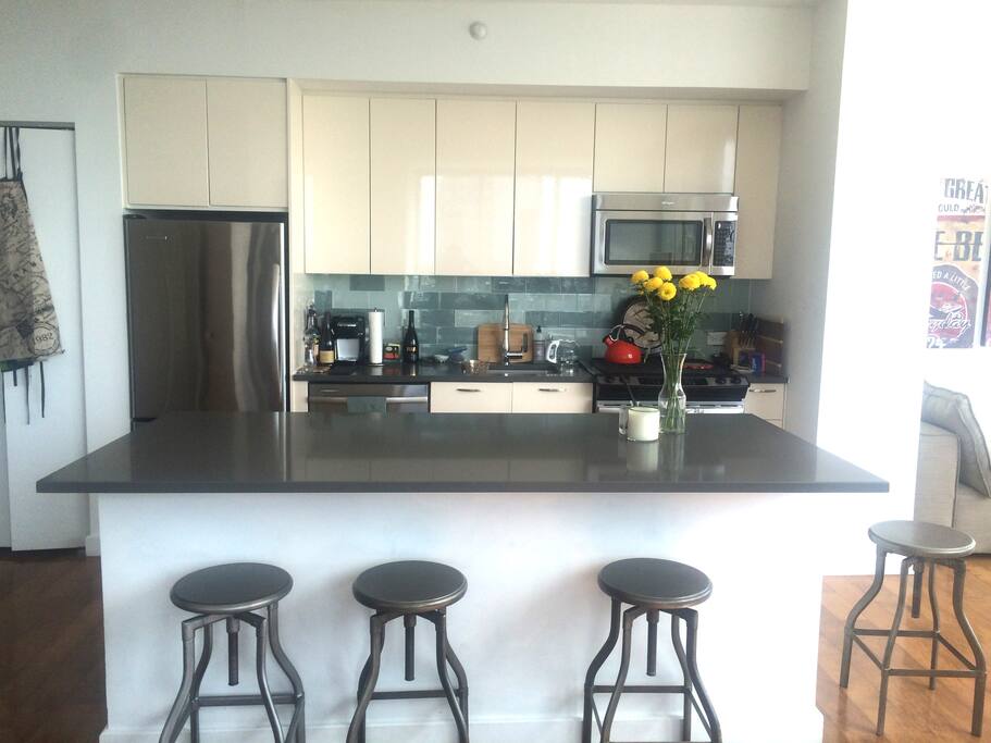State of the art kitchen with stainless steel appliances. Also Washer/Dryer in unit.