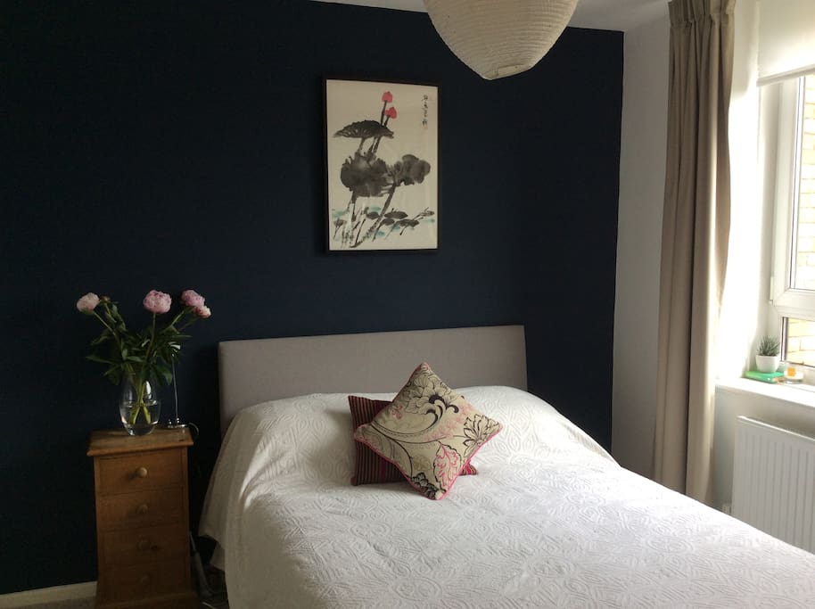 Luxury double bedroom with memory foam bed, hanging space and drawers