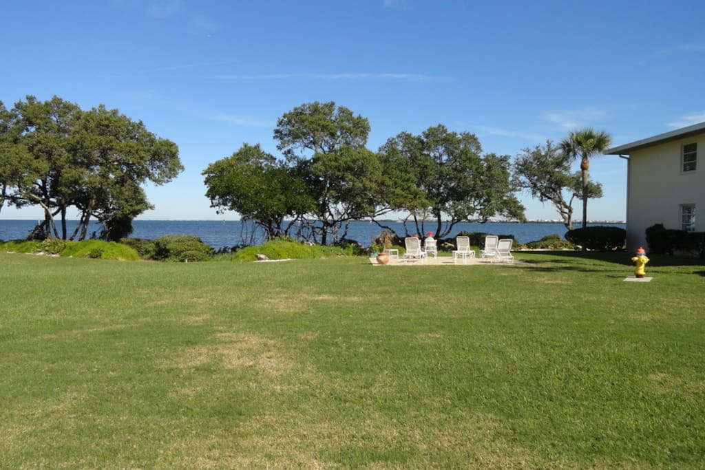 Open firepit area looking out at the intercoastal