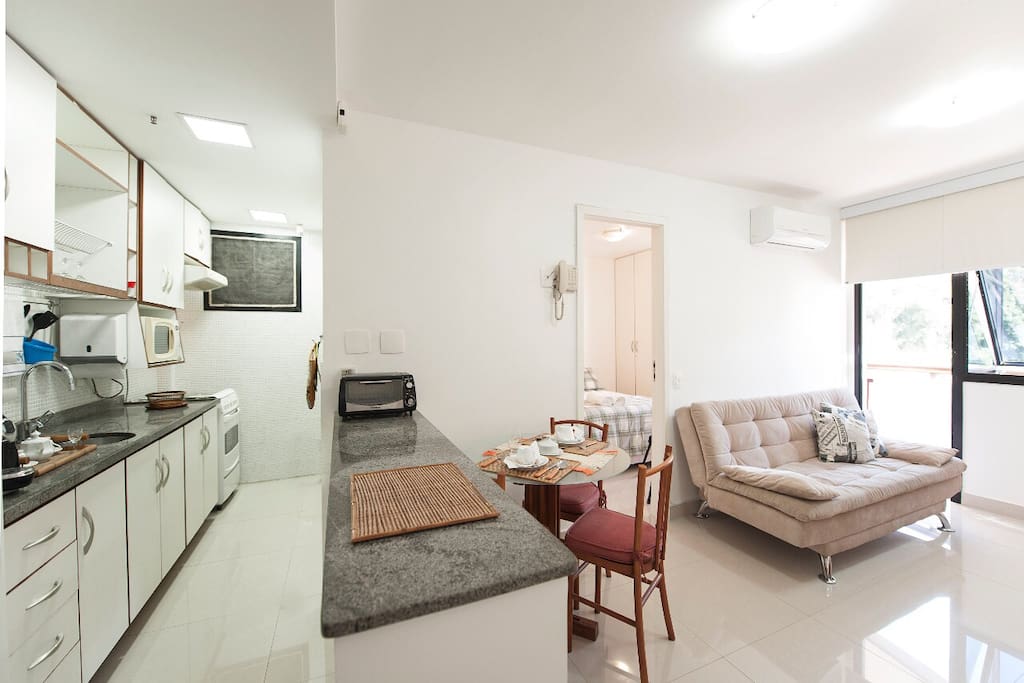 Living room and kitchen