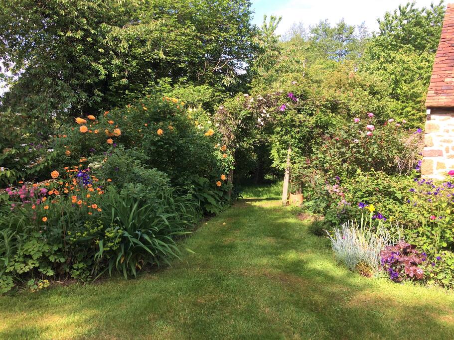 The arch through to the orchard.