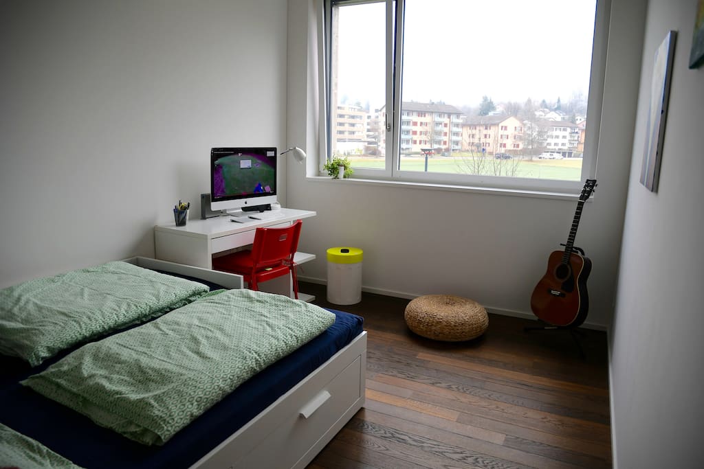 The guest bedroom with a real double bed