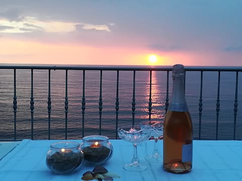Terrace with sea view + private beach access