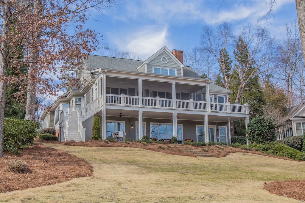 Lakeside view of home