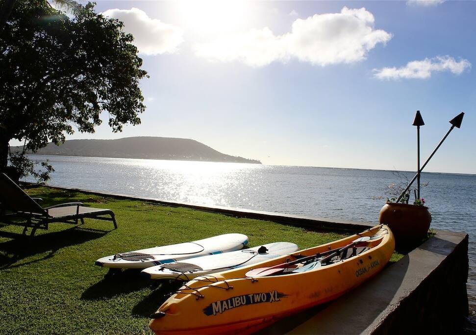 Kayak and surfboards for fun