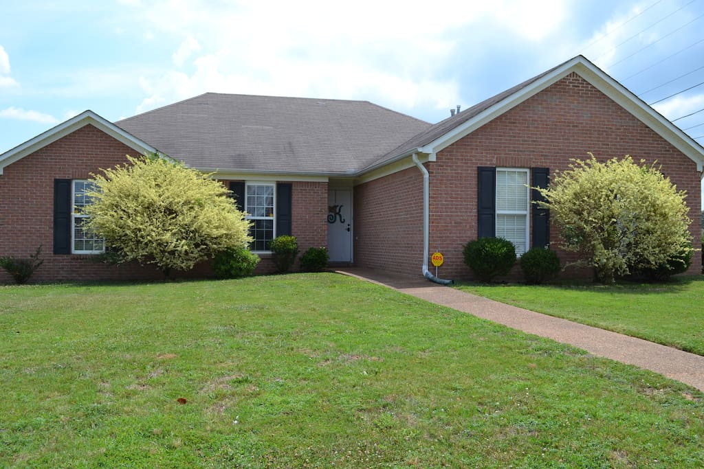 The front view of the house.