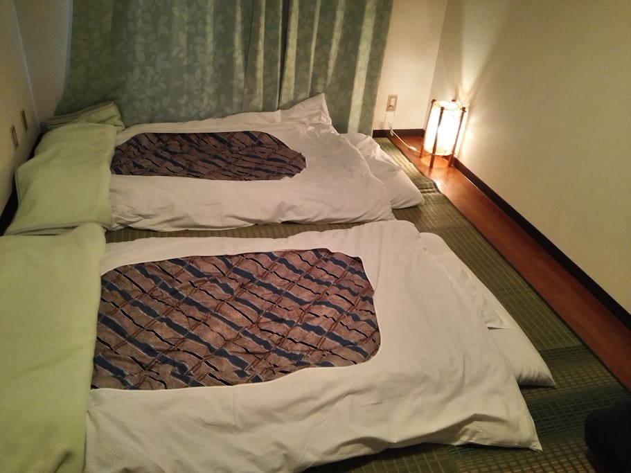 It's not a gorgeous bed, but we will provide Futon with the clean white sheets.