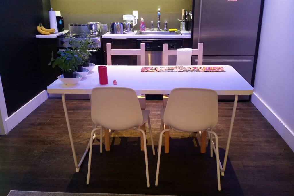 the kitchen