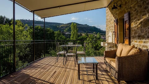 Restored cottage overlooking the river