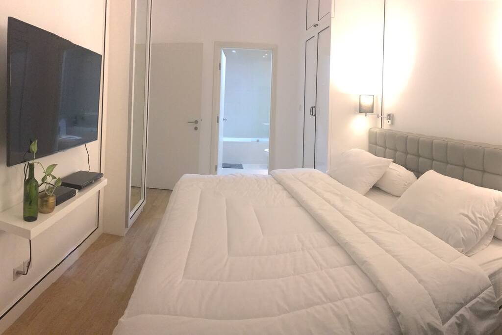 Luxurious master bedroom with super king size bed and ensuite bathroom