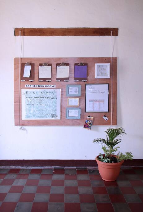 Entrance hall - announcement board - here you'll find information for your stay