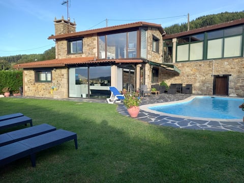 Apartment Valdoviño Pantín beach, pool & garden