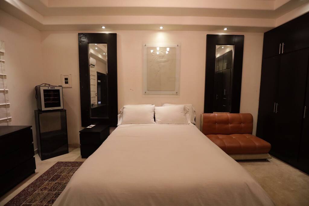 Queen sized bed