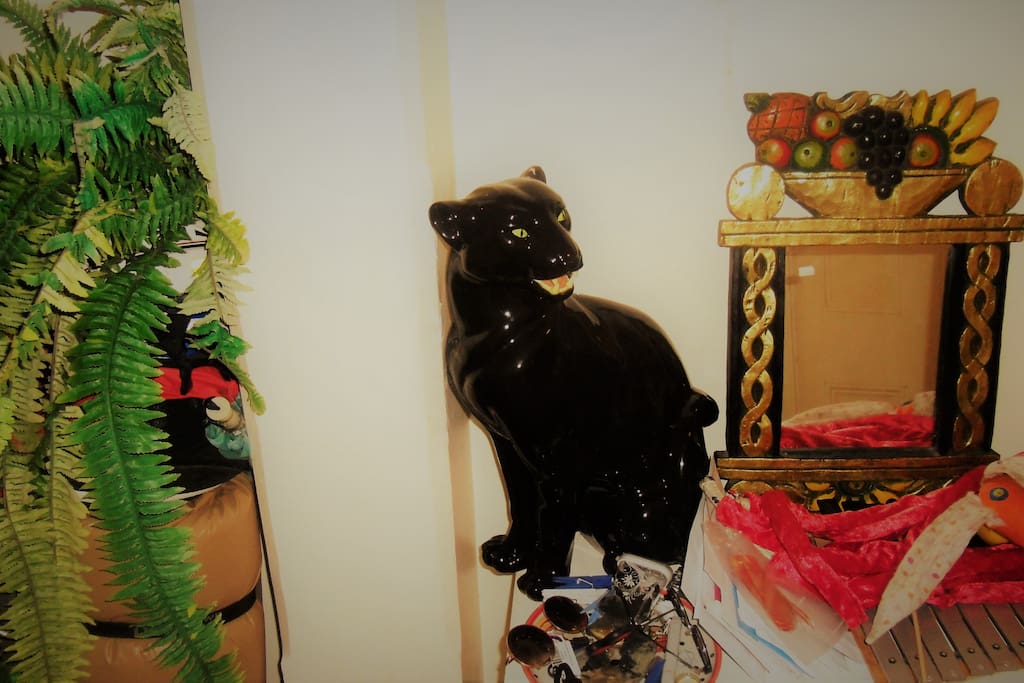 Our mascot the coco panther guards the hall.