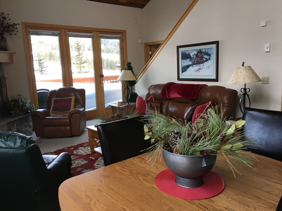 Living room and door to the deck