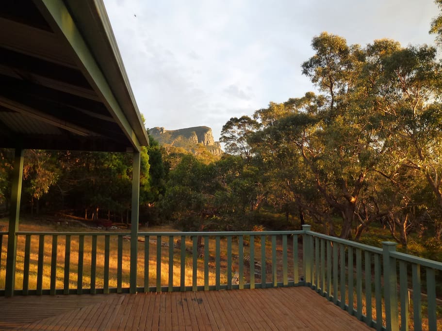 View of Mt Abrupt, Grampians National Park from our deck.
